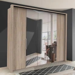 Wohnen Falttüren Kleiderschrank mit Spiegel - Zayun