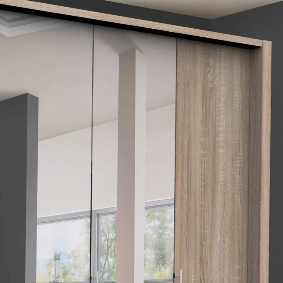 Wohnen Falttüren Kleiderschrank mit Spiegel - Zayun