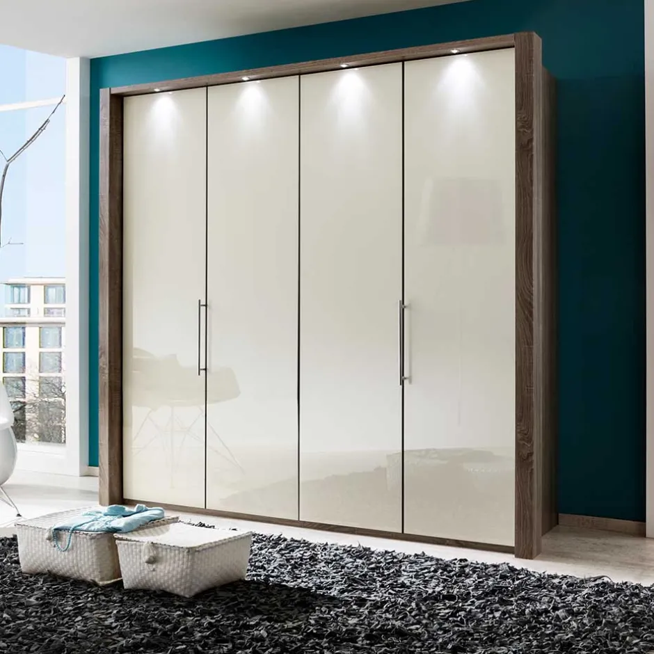 Wohnen Falttüren Schlafzimmerschrank Cleoto in Creme Weiß