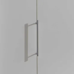 Falttürenschrank Gunjo in Weiß Eiche Sägerau^Wohnen Discount