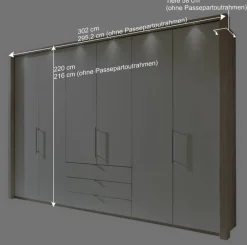 Falttürenschrank Gunjo in Weiß Eiche Sägerau^Wohnen Discount