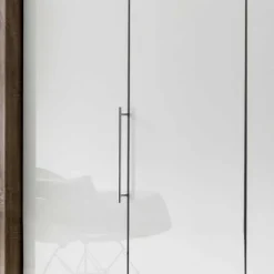 Wohnen Falttürenschrank Yutaha in Weiß Eiche Trüffel