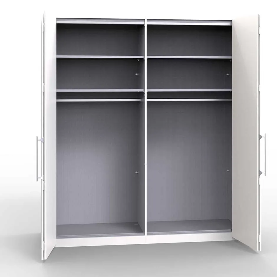 Wohnen Falttürenschrank Yutaha in Weiß Eiche Trüffel