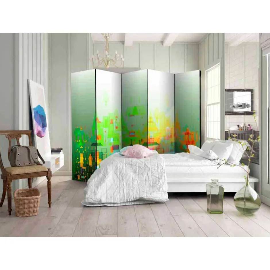 Farbenfroh bedruckter Paravent 225cm - Anakin^Wohnen