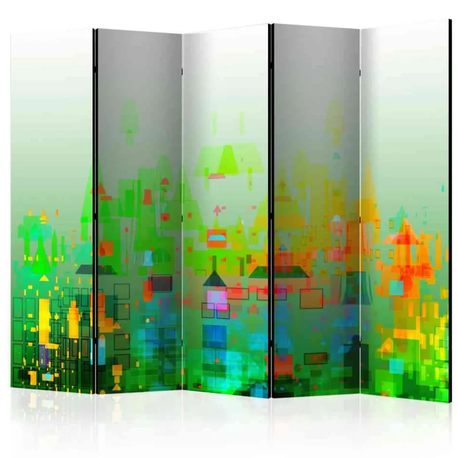 Farbenfroh bedruckter Paravent 225cm - Anakin^Wohnen