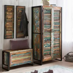 Wohnen Farbenfrohe Flureinrichtung im Shabby Chic - Vosbadus (vierteilig)