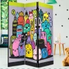 Farbenfroher Paravent mit süßen Comic Monstern - Feradila^Wohnen New
