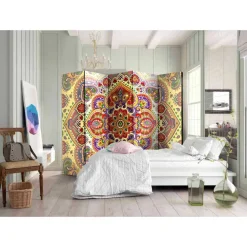 Farbenfroher Paravent mit Mandala Druck - Gragano^Wohnen