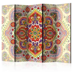 Farbenfroher Paravent mit Mandala Druck - Gragano^Wohnen