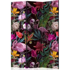 Farbenfroher Paravent mit Flamingo Dschungel Motiv - Ponzet^Wohnen Best
