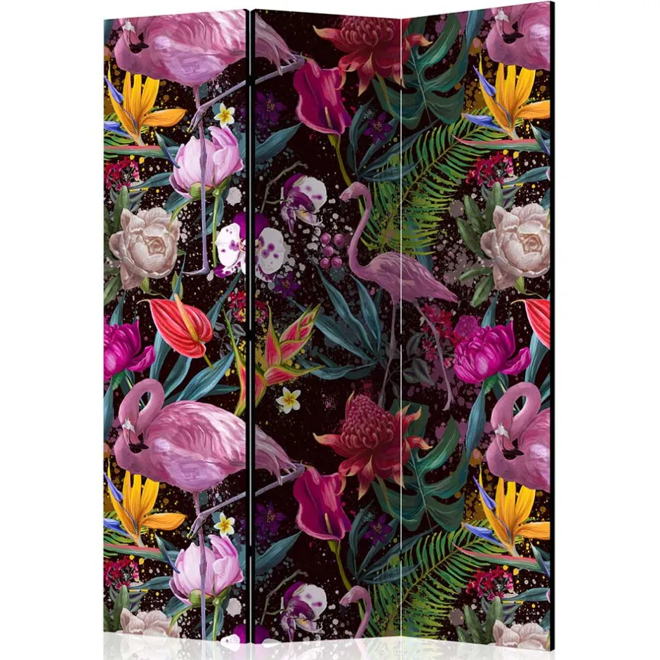 Farbenfroher Paravent mit Flamingo Dschungel Motiv - Ponzet^Wohnen Best