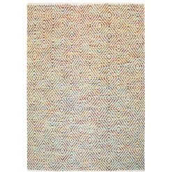 Farbenfroher Teppich mit Rauten Muster - Elynas^Wohnen Clearance