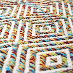 Farbenfroher Teppich mit Rauten Muster - Elynas^Wohnen Clearance