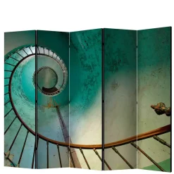 Wohnen Farbig bedruckter Paravent mit Motiv Wendeltreppe - Eprisa