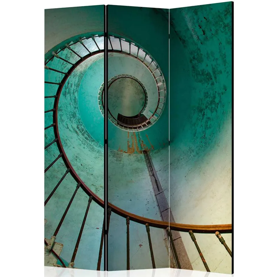 Wohnen Farbig bedruckter Paravent mit Motiv Wendeltreppe - Eprisa