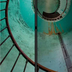 Wohnen Farbig bedruckter Paravent mit Motiv Wendeltreppe - Eprisa