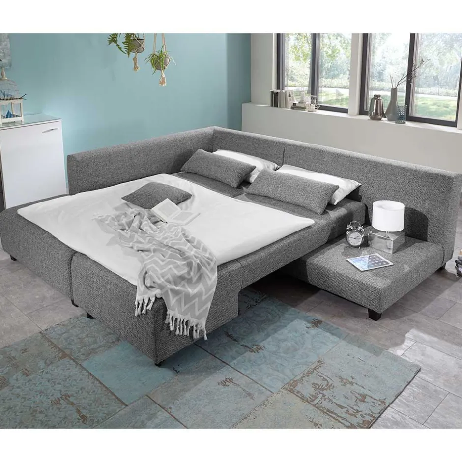 Wohnen Federkern Eckcouch mit Schlaffunktion - Roseanna