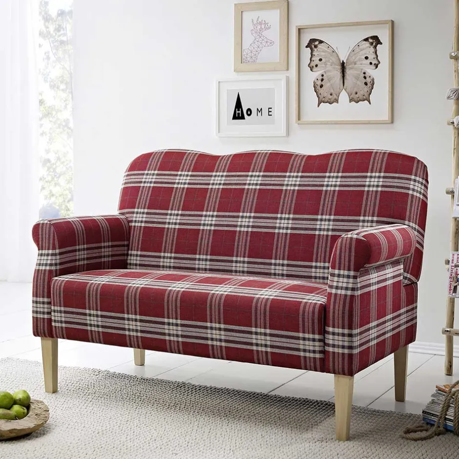 Federkern Küchensofa in Rot kariert - Sinael^Wohnen Online