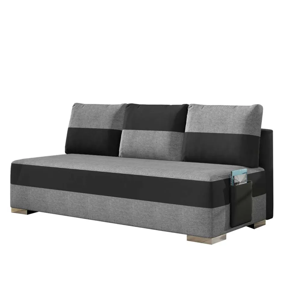 Wohnen Federkern Klappcouch in Grau und Schwarz - Zacatecas