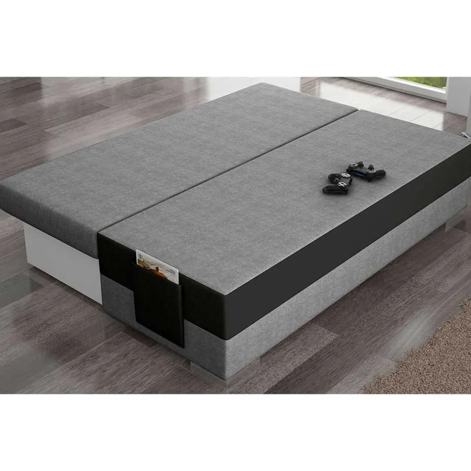 Wohnen Federkern Klappcouch in Grau und Schwarz - Zacatecas