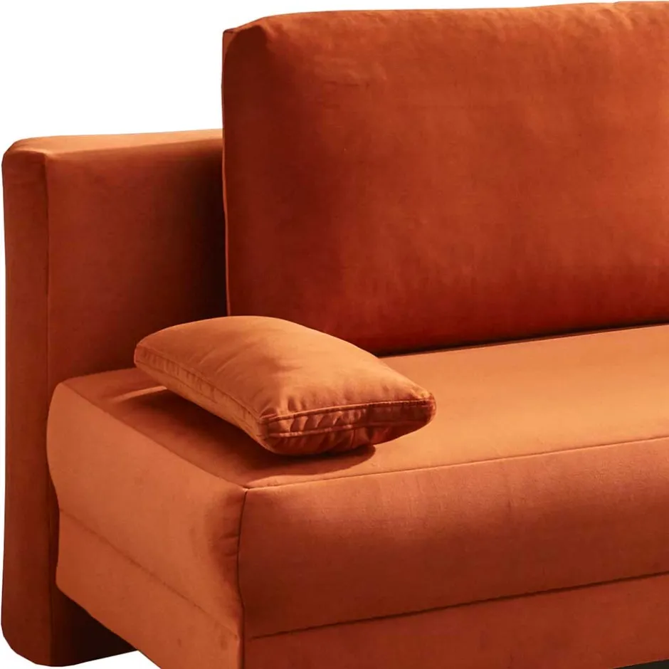 Federkern Klappsofa in Kupfer Velours - Sharkas^Wohnen Clearance