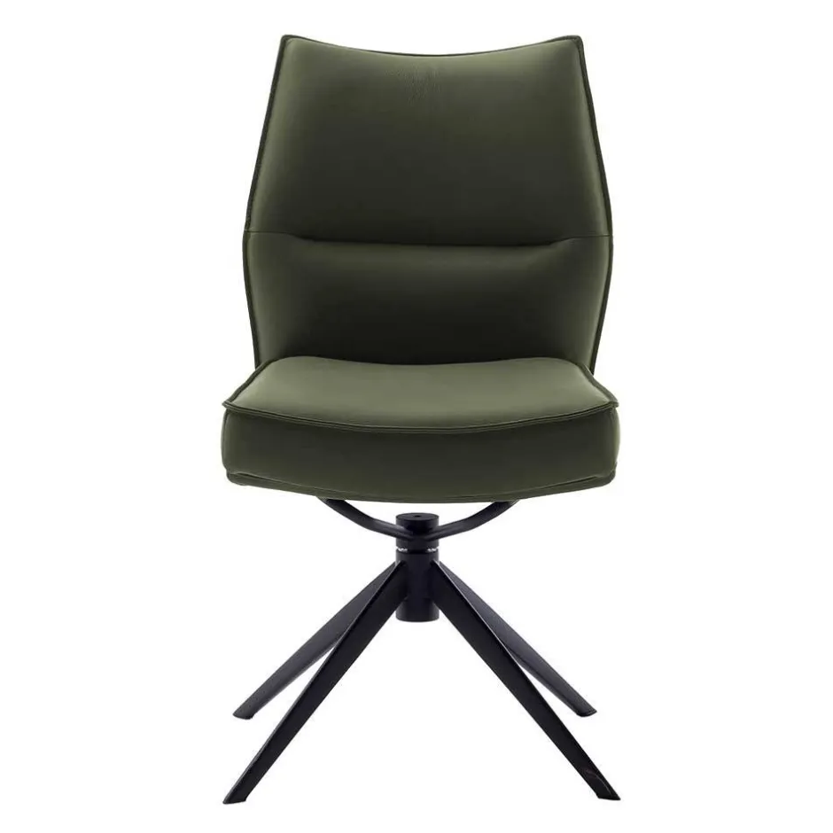 Federkern Lederstühle in Oliv Grün - Synfrunia (2er Set)^Wohnen Outlet