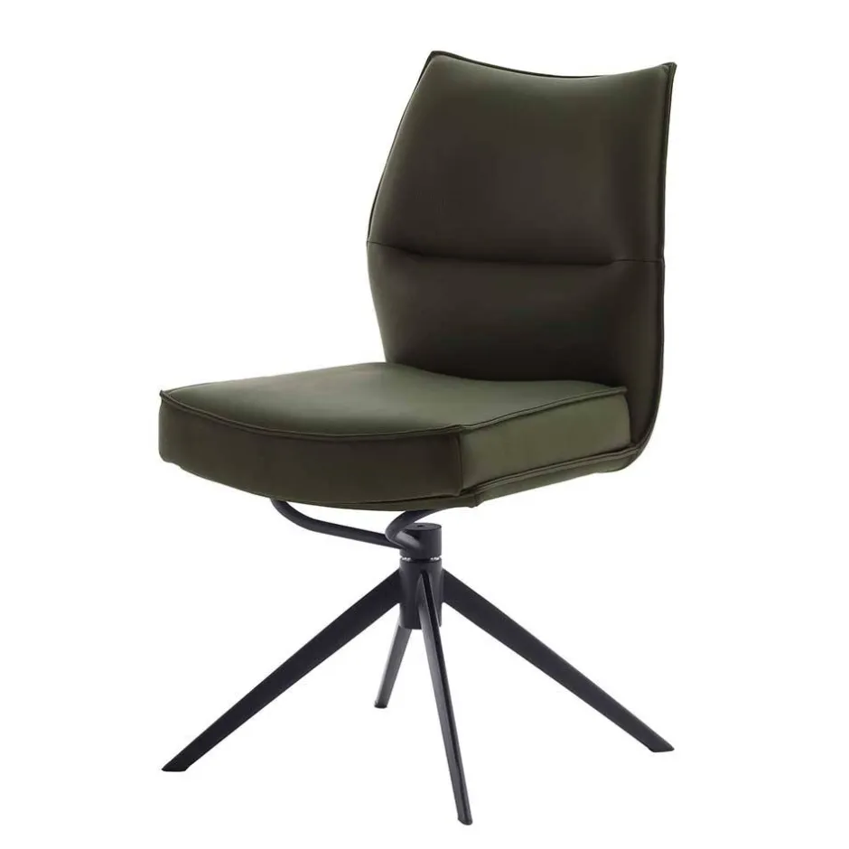 Federkern Lederstühle in Oliv Grün - Synfrunia (2er Set)^Wohnen Outlet