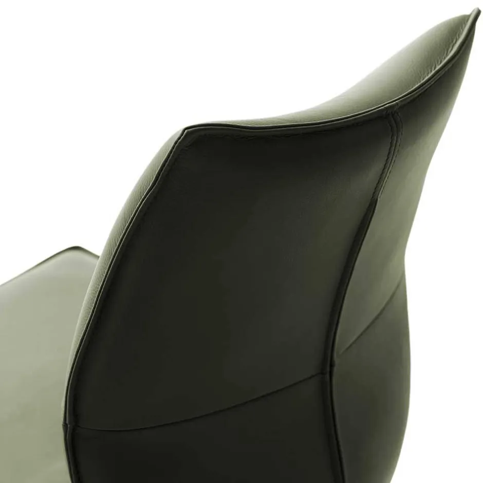 Federkern Lederstühle in Oliv Grün - Synfrunia (2er Set)^Wohnen Outlet