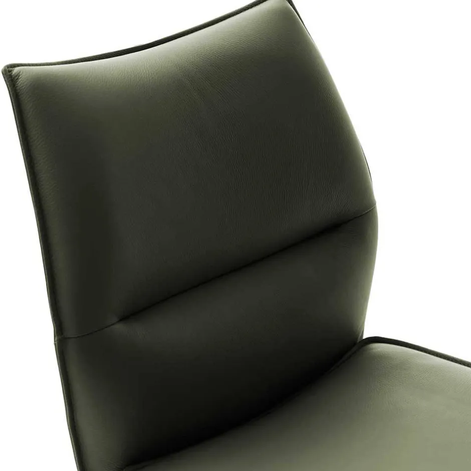 Federkern Lederstühle in Oliv Grün - Synfrunia (2er Set)^Wohnen Outlet