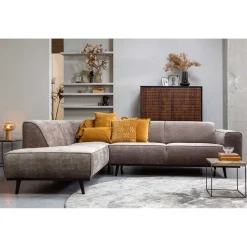 Wohnen Federkern Polsterecke in Taupe Strukturstoff - Wishes