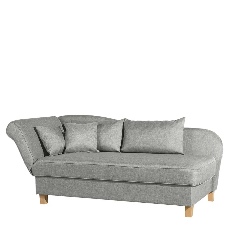 Wohnen Federkern Polsterliege in Hellgrau mit Buche - Zadella