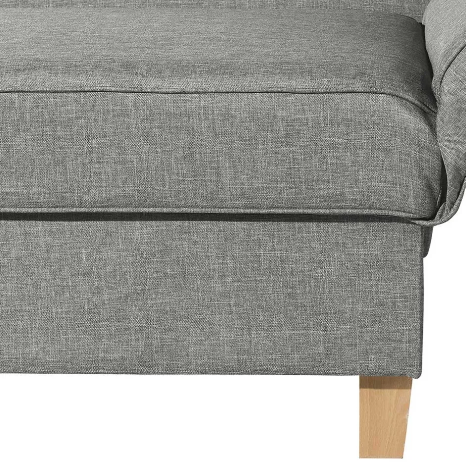 Wohnen Federkern Polsterliege in Hellgrau mit Buche - Zadella