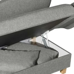 Wohnen Federkern Polsterliege in Hellgrau mit Buche - Zadella