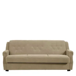Wohnen Federkern Schlafsofa aus Flockstoff in Beige - Mabu