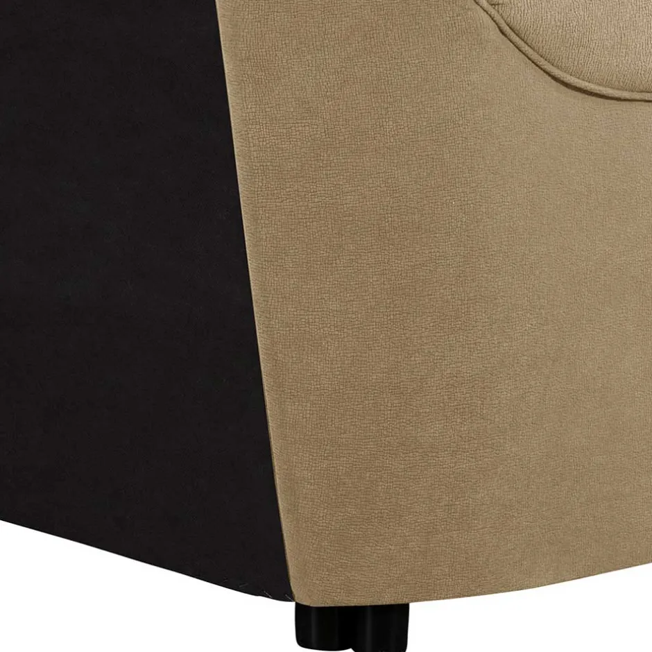 Wohnen Federkern Schlafsofa aus Flockstoff in Beige - Mabu