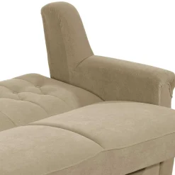 Wohnen Federkern Schlafsofa aus Flockstoff in Beige - Mabu