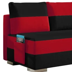 Federkern Sofabett in Schwarz und Rot - Nusret^Wohnen Discount
