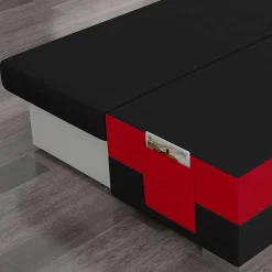 Federkern Sofabett in Schwarz und Rot - Nusret^Wohnen Discount