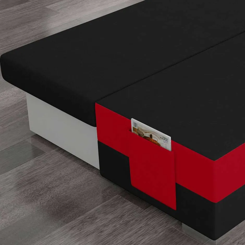 Federkern Sofabett in Schwarz und Rot - Nusret^Wohnen Discount