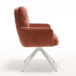 Wohnen Federkern-Armlehnenstuhl in Kupfer Rotbraun - Coriga (2er Set)