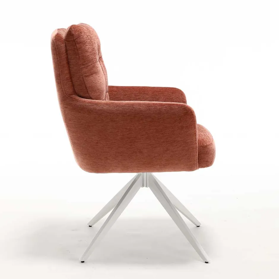 Wohnen Federkern-Armlehnenstuhl in Kupfer Rotbraun - Coriga (2er Set)