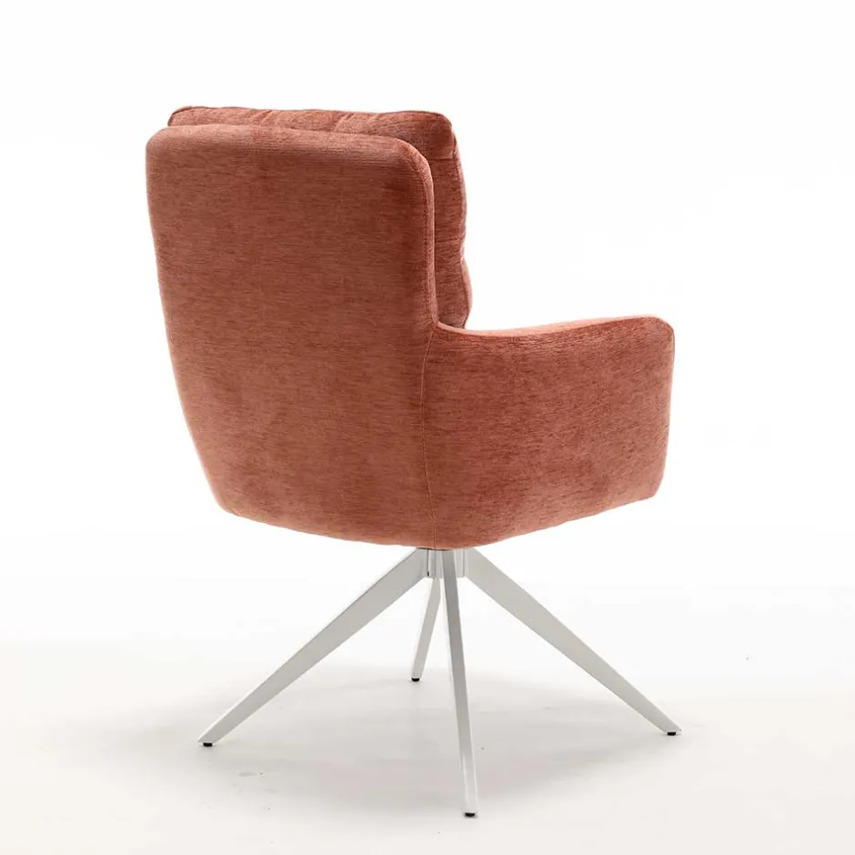 Wohnen Federkern-Armlehnenstuhl in Kupfer Rotbraun - Coriga (2er Set)