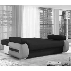 Wohnen Federkern-Bettcouch in Dunkelbraun - Helina