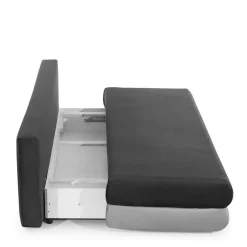 Federkern-Bettsofa in Dunkelgrau und Schwarz - Jarah^Wohnen Clearance