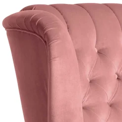 Federkern-Ohrensessel in Rosa und Nussbaum Braun - Masiela^Wohnen Discount