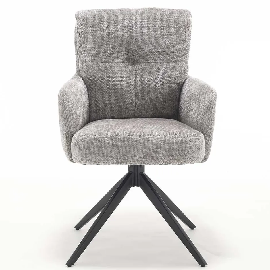 Wohnen Federkern-Polsterstuhl mit Armlehnen - Castilla (2er Set)