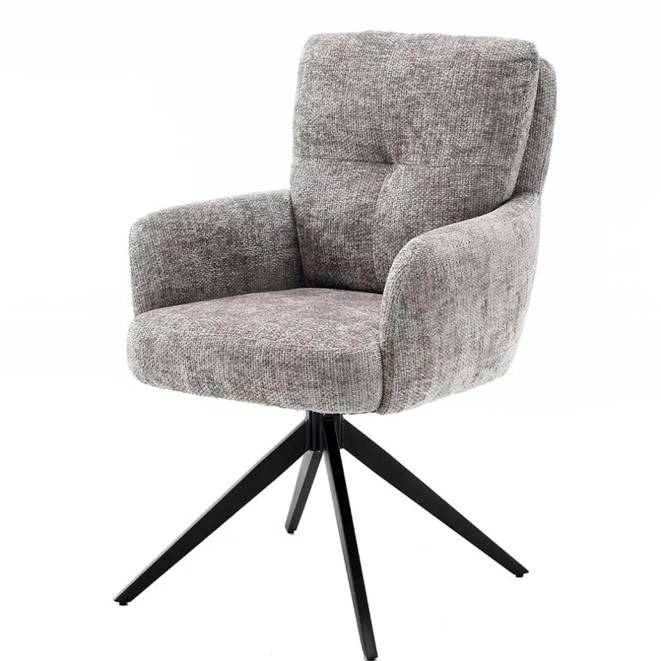 Wohnen Federkern-Polsterstuhl mit Armlehnen - Castilla (2er Set)