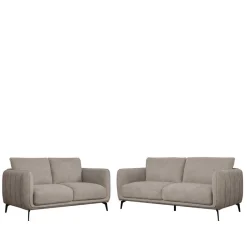 Federkernsofa in Beige Stoffbezug - Ordinia^Wohnen