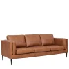 Federkernsofa in Leder Cognac Braun - Lespavo^Wohnen Discount