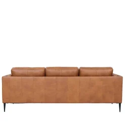 Federkernsofa in Leder Cognac Braun - Lespavo^Wohnen Discount